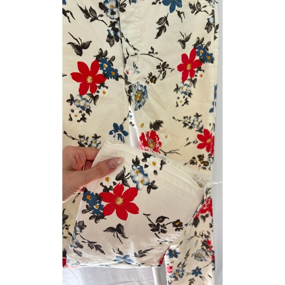 $140 Mumu Blue‎ Floral Distressed Skinny Jeans Women's White Red Blue Flower - Picture 4 of 10